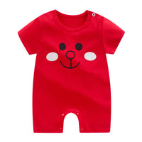 Baby cotton short-sleeved jumpsuit