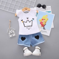 Baby Shorts T shirtChildren 2pcs kidsclothes for Girl