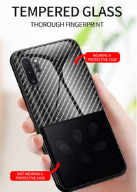 Phone case applies to A51 creative graded carbon fiber toughened glass A91 anti-fall protective case