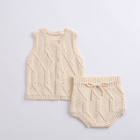 Newborn suit cotton knitted twist vest