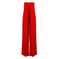 One-piece flat shoulder jumpsuit