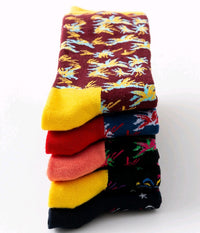 autumn and winter women's socks, tube art fireworks, national wind painting, female socks, cotton personality, colorful socks, female new