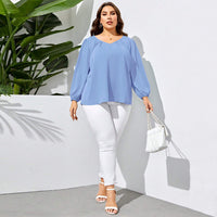 European And American Women's Loose Casual Shirt Sleeve Elegant Shirt Top