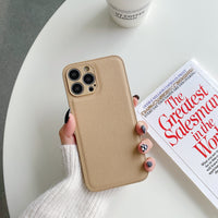 Solid Colour Leather Silicone Phone Case