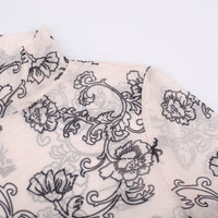 Women's See-through Gauze Screen Printing Bottoming Jumpsuit