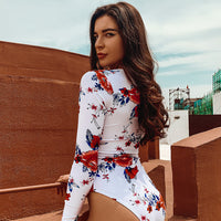 One piece long sleeve bikini