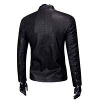 Men's leather jacket plus fleece