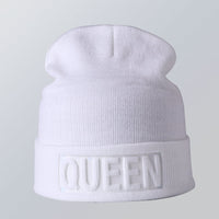 Solid color embossed knitted hat