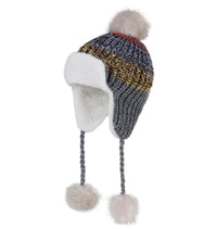 Lovely Baby Knitted Cap With Fluffy Ball Earmuffs