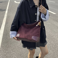 Women's Leather Large-capacity Suede Shoulder Crossbody