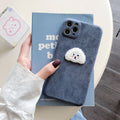 Embroidered Teddy Head Plush Phone Case