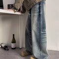 Retro Wide Leg Jeans Men's Oversize Skinny Straight-leg Pants