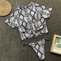Knotted split swimsuit