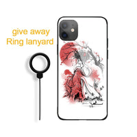 Geisha Dreamland Tempered Glass Soft Silicone Phone Case