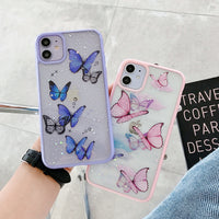 Mobile phone case for candy acrylic glitter butterfly soft shell