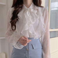 Chiffon Blouse Women's Casual Sheer Shirt