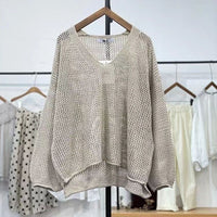 Loose Spring And Summer Sun Protection Casual Thin Mom Top Mesh