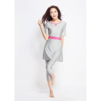 Thin split skirt with belly covering