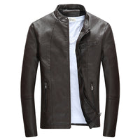Men's leather jacket plus fleece