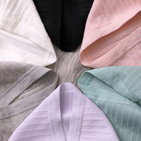 Japanese new girl ribbed underwear mid-waist cotton underwear cotton breathable comfortable sweet lace side briefs