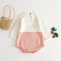 Knitted one-piece cotton romper