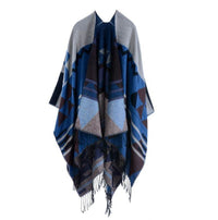 Bohemian tassels Europe and the United States long thickening cashmere autumn and winter national wind travel split shawl cloak