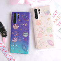 Transparent sequin planet phone case