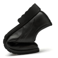 Casual top layer cowhide leather boots