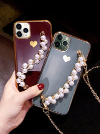 Compatible with Apple , Pearl bracelet phone case