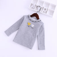 Fungus embroidered cotton bottoming shirt