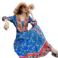 Same-style Bohemian Ethnic Dress For Beach And Travel