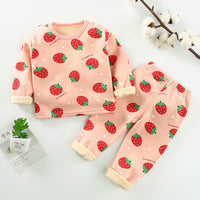 Children plus velvet thermal underwear suit winter thickening