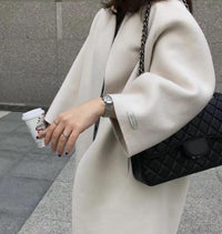 Women's Solid Color Straight Long Coat