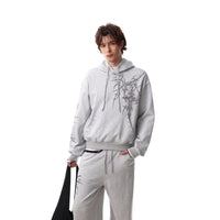 Mens Retro European And American-Style Cross-Studded Hoodie With A Hood