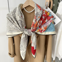 Return To Nature Duplex Printing Silk Wool Scarf
