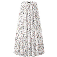 Women's Chiffon Elastic High Waist Pleated A Line Flared