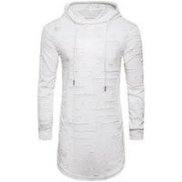 Versatile Mid-length Hooded Sports Long-sleeved T-shirt