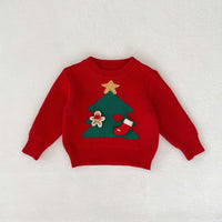 Autumn And Winter Sweater 0-3 Years Baby Girl Christmas Tree Jacquard Pullover Sweater Coat
