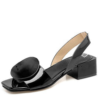 Large-size Decorative Sandals With Round Or Square Designs