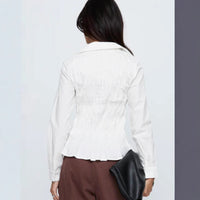 Spring And Fall Long-sleeve Button-up Shirt Top