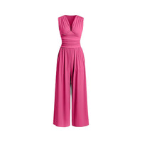 Sleeveless Knitted Jumpsuit Loose Wide-leg Pants