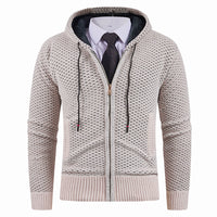 Men's Small Pineapple-pin Hooded Fleece Lined Fashion Knitwear Sweater