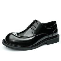 Wide Feet Leather Shoes Men's Genuine Leather High-grade Patent Leather Bright Surface