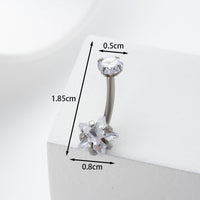 Stainless Steel Body Piercing Jewelry Inner Teeth Zircon Belly Nail Belly Button Ring
