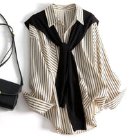 Casual Knitted Shawl Two-Piece Top Set Slimming Youthful Shirt