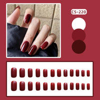 Jelly Red Fake Nails Wear Finished Product