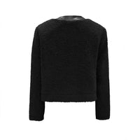 Women's Autumn Winter Round Neck Short Long Sleeve Jacket