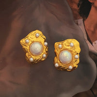 French-style Vintage Asymmetrical Earrings Retro Courtly Style