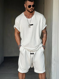 Men's European And American Fashion T-shirt Shorts Letter Printing Suit