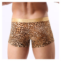 Men's Panties With Gold-rimmed Leopard Print U Convex Bag Quadrants